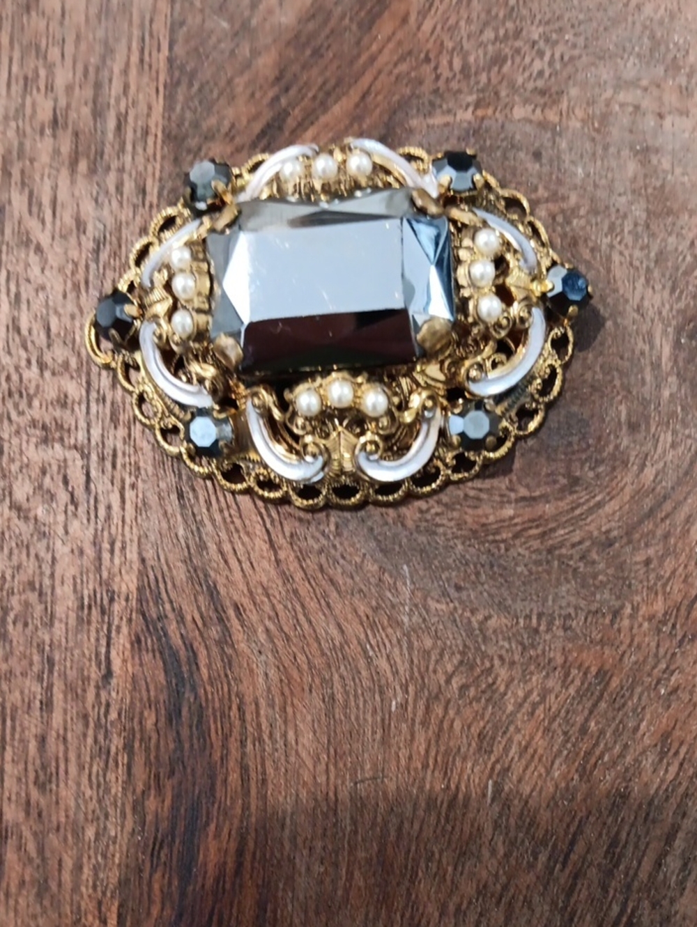 W. Germany Vintage Gold Filigree Brooch. Its Missing The Back Pin
